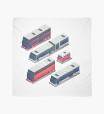 Isometric City Transportation Bus Set Scarf