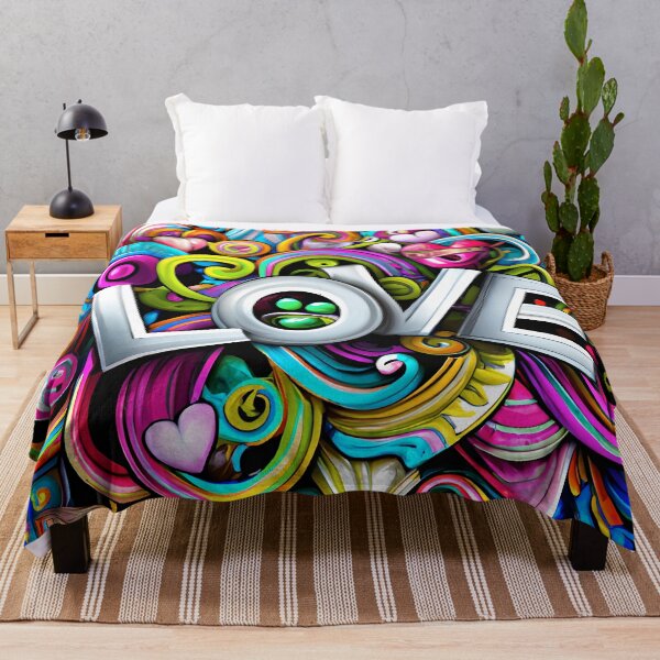 Item preview, the word love surrounded by many colorful objects designed and sold by DesignAtYO.
