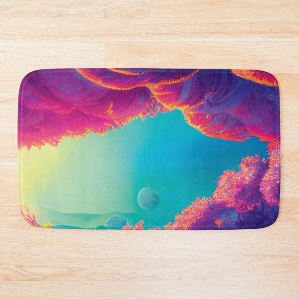 Item preview, a painting of a blue and pink landscape designed and sold by DesignAtYO.