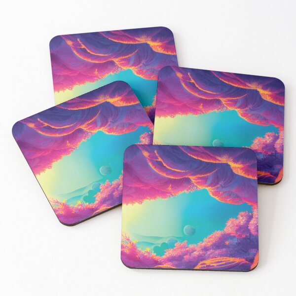 Item preview, a painting of a blue and pink landscape designed and sold by DesignAtYO.