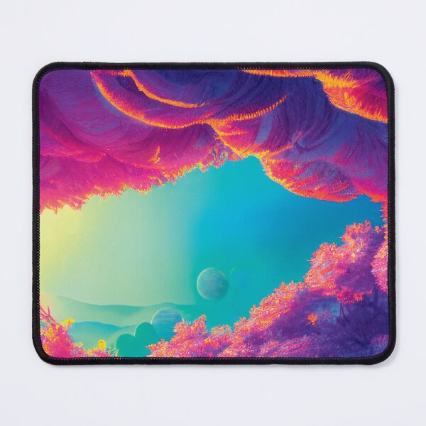 Item preview, a painting of a blue and pink landscape designed and sold by DesignAtYO.