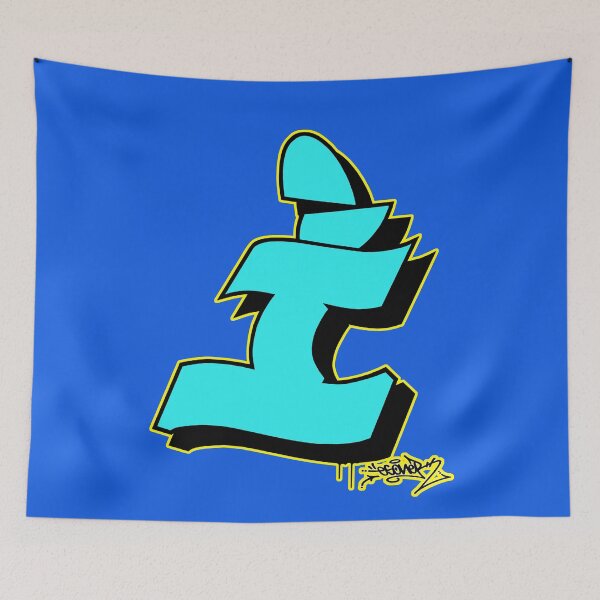 Item preview, BLUE LETTER I BY ESONE URBAN GRAFFITI STREET STYLE  designed and sold by GraffitiBomberZ.