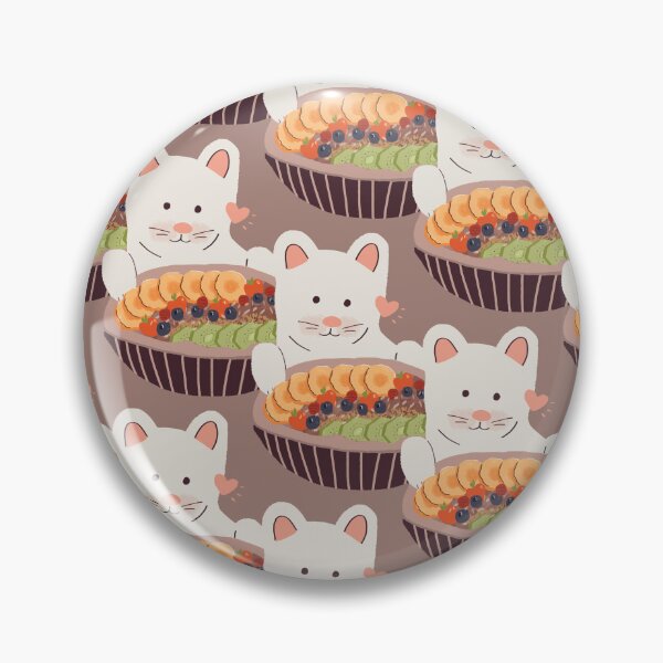 Item preview, Cat with Acai Berry Smoothie Superfood Bowl - Cat Patterns designed and sold by aaalou.