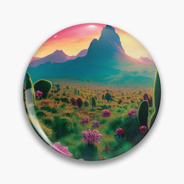 Item preview, a painting of a desert with flowers and mountains in the background designed and sold by DesignAtYO.