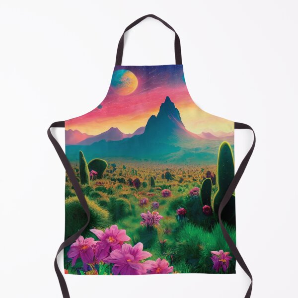 Item preview, a painting of a desert with flowers and mountains in the background designed and sold by DesignAtYO.