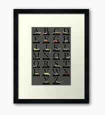 Reptilien-Alphabet Gerahmtes Wandbild
