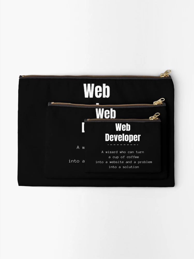 Thumbnail 2 of 4, Zipper Pouch, Web developer, programmer, software developer designed and sold by TeePassion.