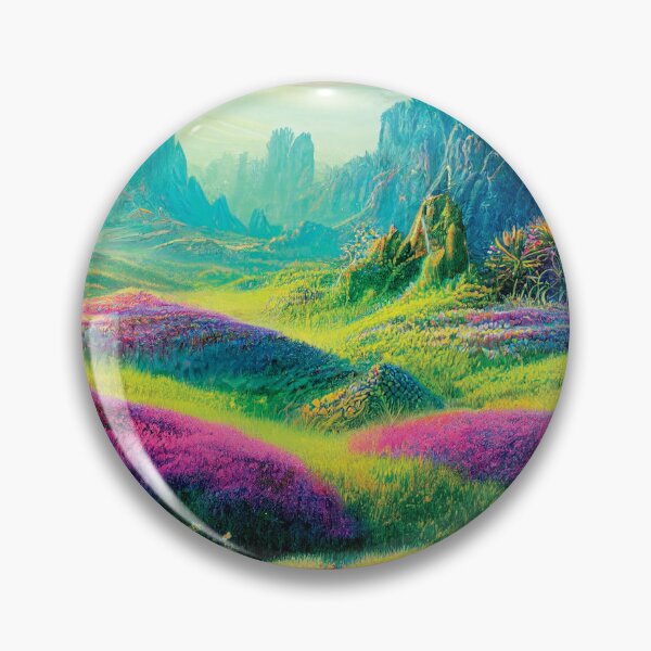 Item preview, a painting of a field of flowers with mountains in the background designed and sold by DesignAtYO.