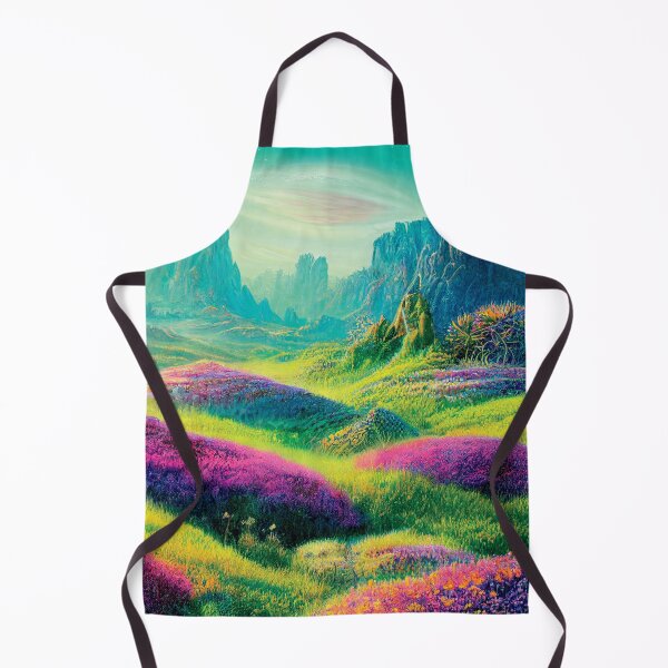 Item preview, a painting of a field of flowers with mountains in the background designed and sold by DesignAtYO.