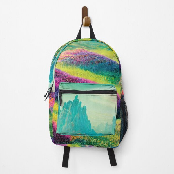 Item preview, a painting of a field of flowers with mountains in the background designed and sold by DesignAtYO.