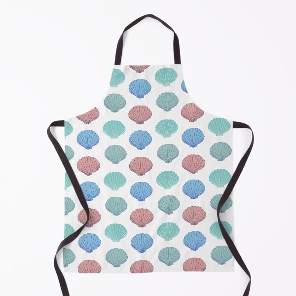 Item preview, Seashell pattern with green, blue and orange shells designed and sold by Lindsay Marie Patterns.