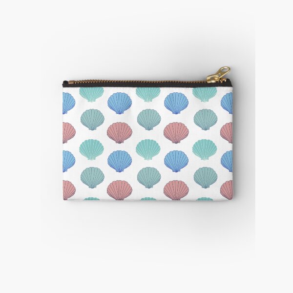 Item preview, Seashell pattern with green, blue and orange shells designed and sold by Lindsay Marie Patterns.