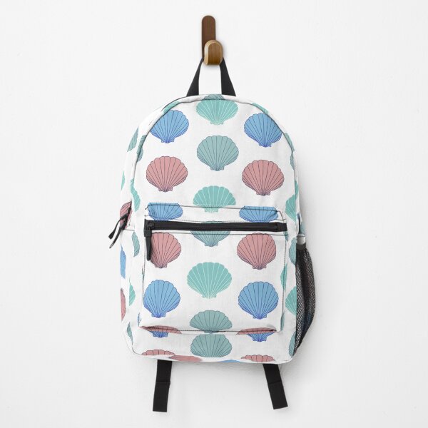 Item preview, Seashell pattern with green, blue and orange shells designed and sold by Lindsay Marie Patterns.