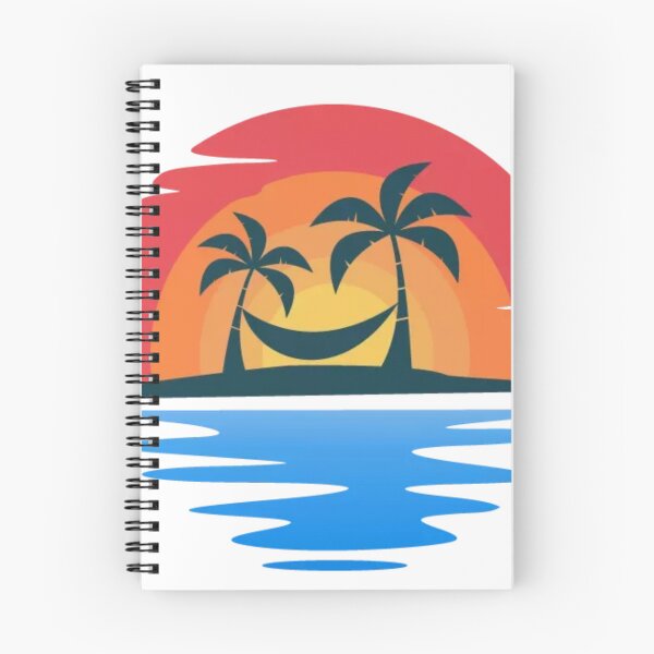 Item preview, Sunset and net hanged between two coconut palms behind the lake designed and sold by smitke.