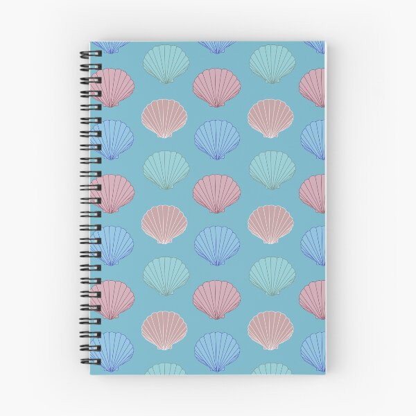 Item preview, Shell pattern with green, blue and orange shells on blue aesthetic designed and sold by Lindsay Marie Patterns.