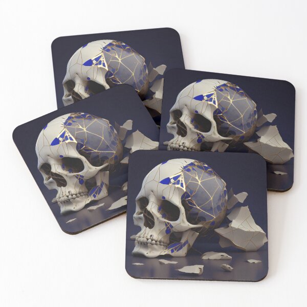 Item preview, Kintsugi skull - Japanese art of Kintsugi 1 designed and sold by Obibobishop.