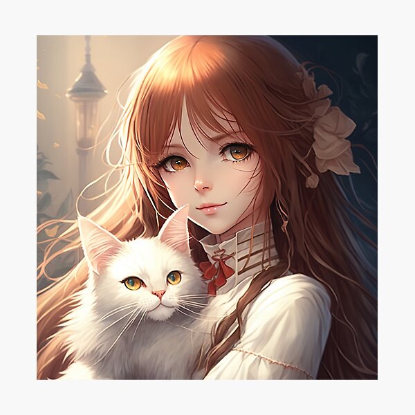 Item preview, A Mystic Duo: A Portrait of a Beautiful Wizard and Her Mysterious Feline Companion designed and sold by PJGartui.