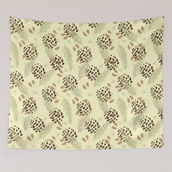 Item preview, Vector Nature Pattern with Leaves in Neutral Tones designed and sold by BirdsNatureArt.