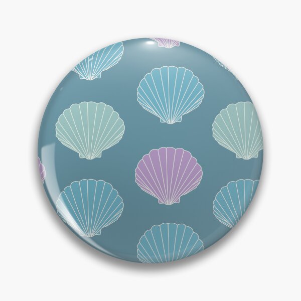 Item preview, Shell pattern with green, blue and purple shells on blue aesthetic designed and sold by Lindsay Marie Patterns.