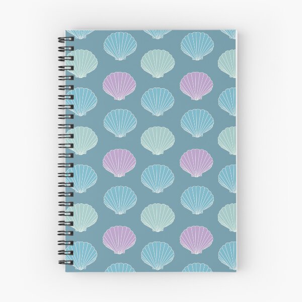 Item preview, Shell pattern with green, blue and purple shells on blue aesthetic designed and sold by Lindsay Marie Patterns.