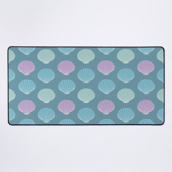 Item preview, Shell pattern with green, blue and purple shells on blue aesthetic designed and sold by Lindsay Marie Patterns.