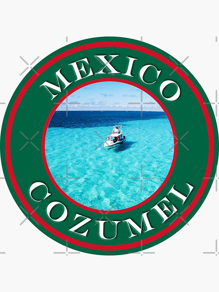 "Mexico Cozumel Boat Ride Passport Stamps Collection" Sticker for