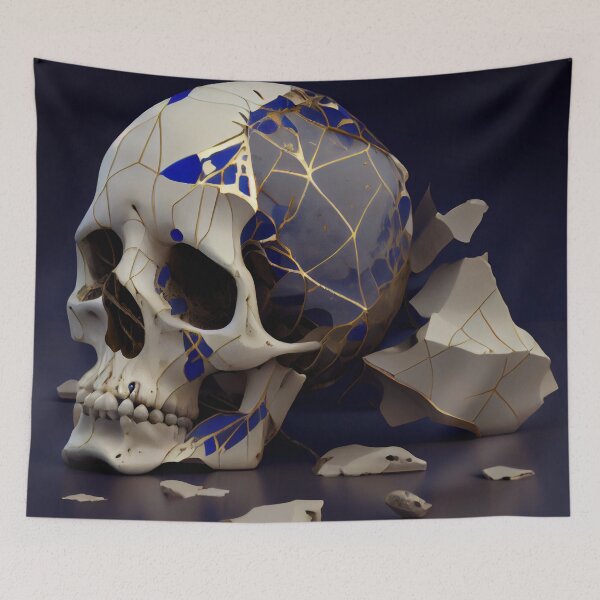 Item preview, Kintsugi skull - Japanese art of Kintsugi 1 designed and sold by Obibobishop.