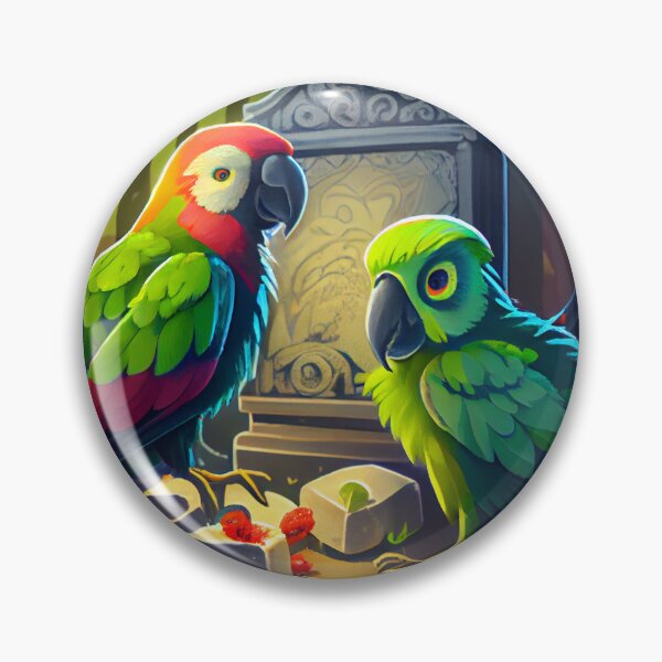 Artikelvorschau, Parrots at the Graveyard Waffle Digital Painting entworfen und verkauft von CodeAndColors.