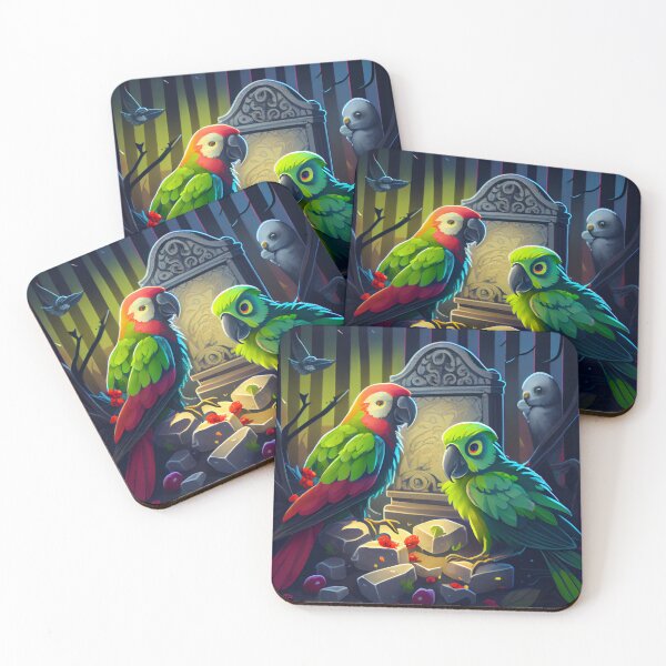 Item preview, Parrots at the Graveyard Waffle Digital Painting designed and sold by CodeAndColors.