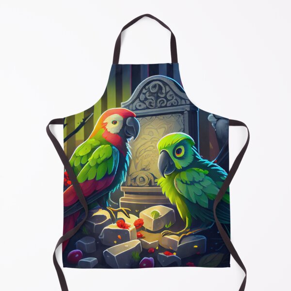 Aperçu de l'œuvre Parrots at the Graveyard Waffle Digital Painting créée et vendue par CodeAndColors.