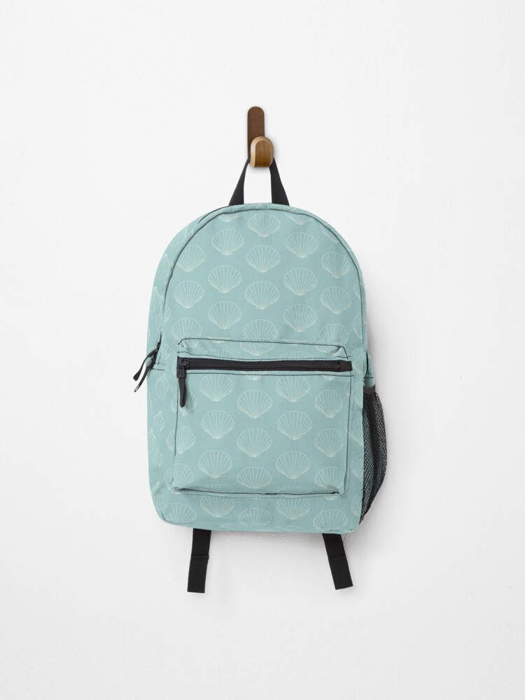Thumbnail 1 of 3, Backpack, Turquoise shell pattern  designed and sold by LMHDesignsshop.