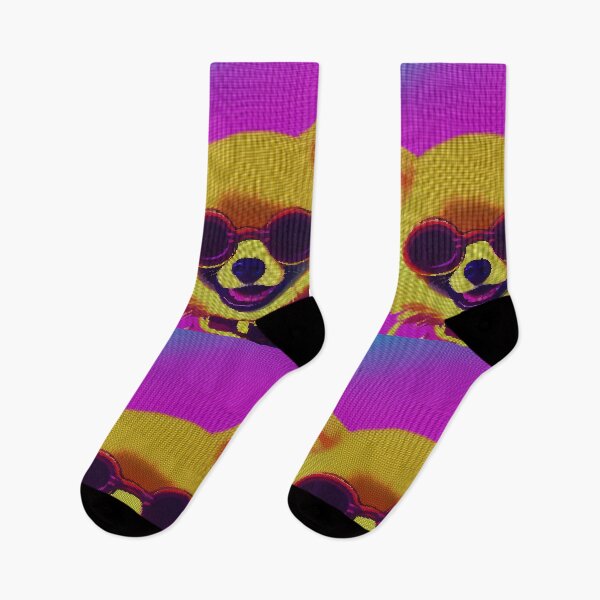 Item preview, Colorful Abstract Pomeranian Wearing Sunglasses 8-bit Pixel Art designed and sold by PixelDripped.