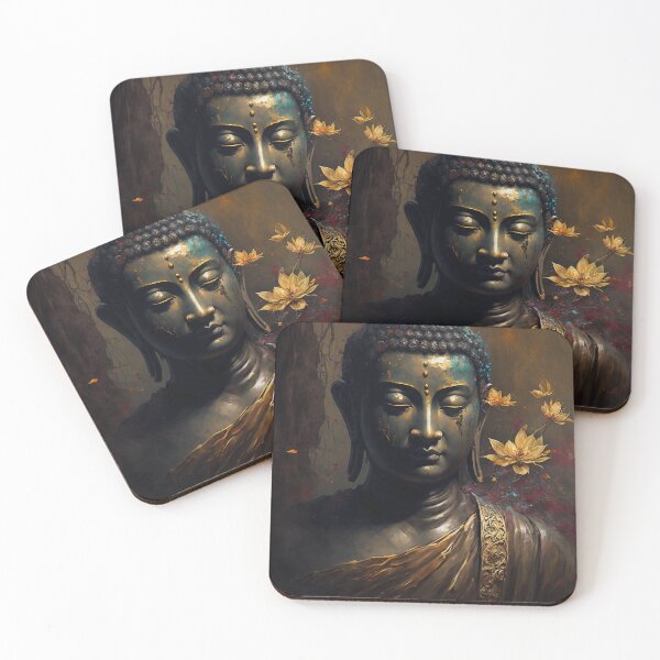 Item preview, Luxurious Buddha Portrait Painting with Timeless Elegance of Flowers designed and sold by bharuarts.
