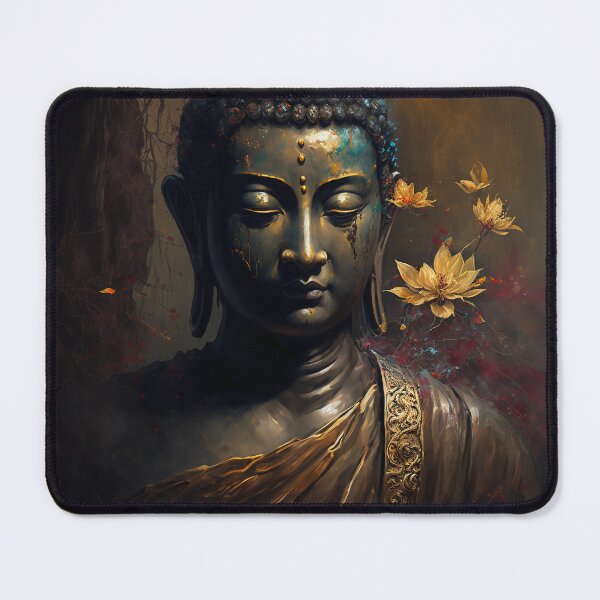Item preview, Luxurious Buddha Portrait Painting with Timeless Elegance of Flowers designed and sold by bharuarts.