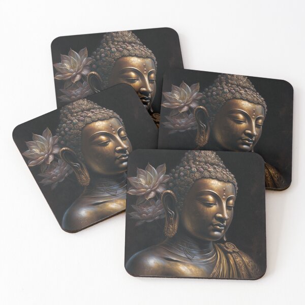 Item preview, Luxuriant Serenity: A Portrait of Buddha with Flowers designed and sold by bharuarts.