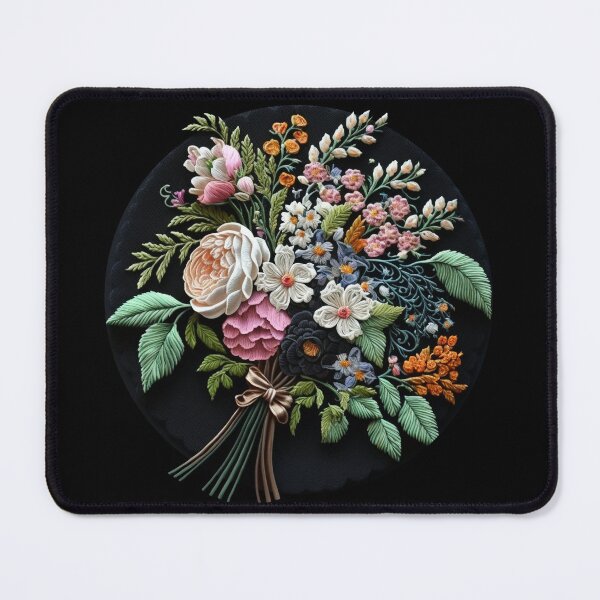 Item preview, Bouquet of embroidered flowers designed and sold by YeKnot.
