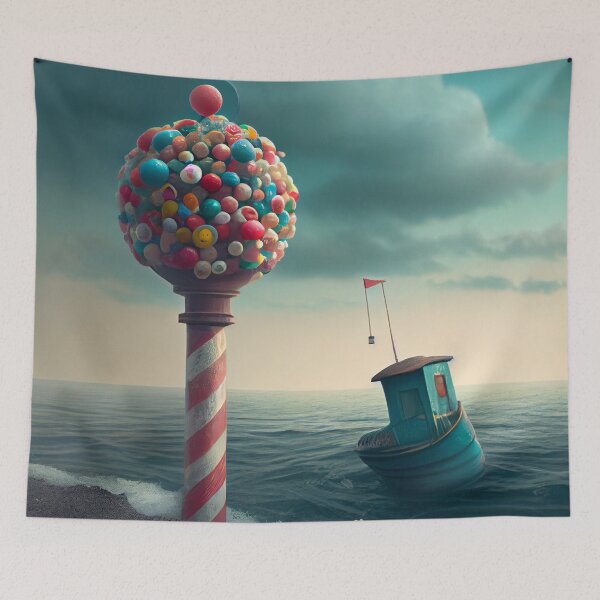 Item preview, Lost at Sea A Shipwreck of Gumballs and a Lonesome Digital Painting designed and sold by CodeAndColors.