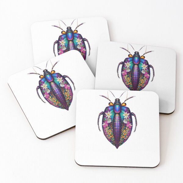 Item preview, Iridescent metallic crystal colorful floral bug designed and sold by rockate.