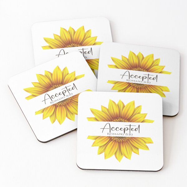 Item preview, Christian Sunflower design - I am Accepted - Romans 8:10 designed and sold by simplydesignart.