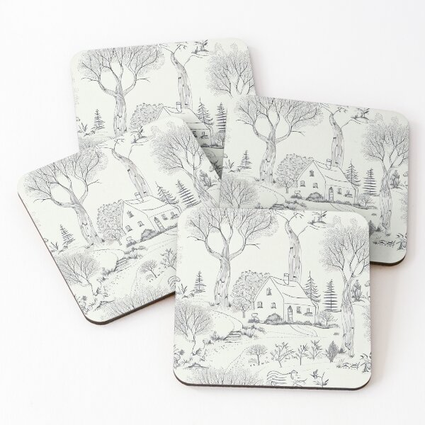 Item preview, Calming Cartoon White Sketched English Countryside Digital Painting designed and sold by CodeAndColors.