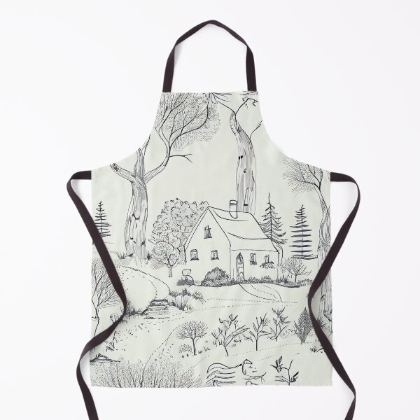 Artikelvorschau, Calming Cartoon White Sketched English Countryside Digital Painting entworfen und verkauft von CodeAndColors.
