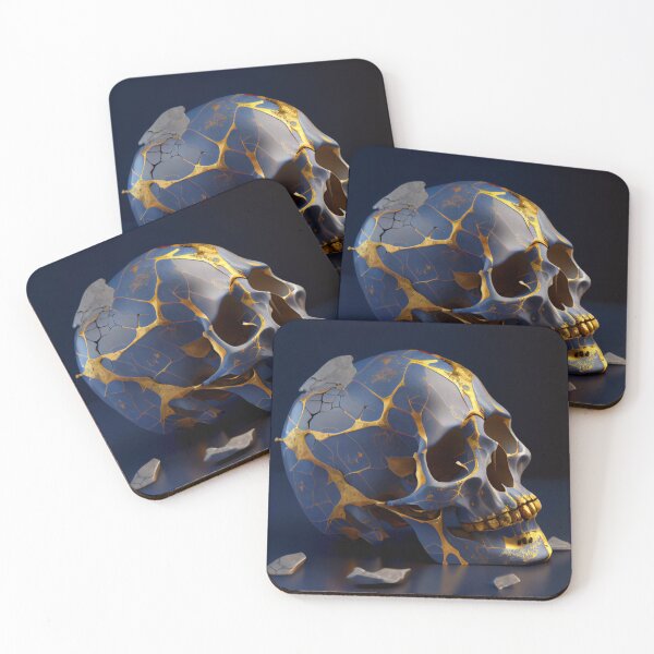 Item preview, Kintsugi skull, Skull Art, Skull Wall Décor - Japanese art of Kintsugi 3 designed and sold by Obibobishop.