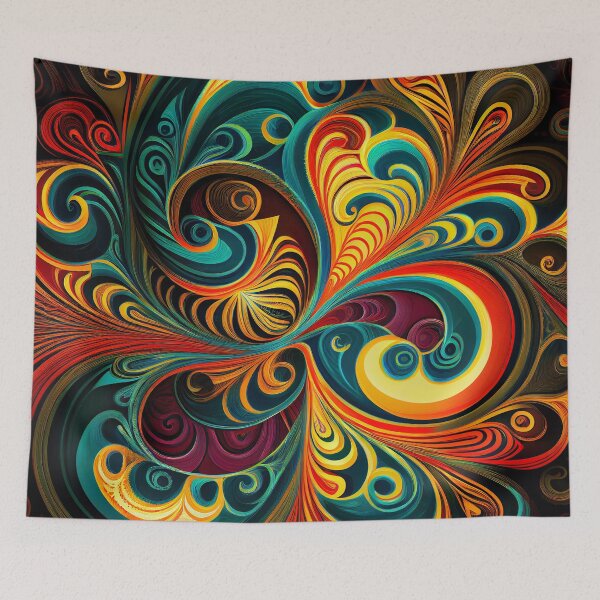 Item preview, Drawn Swirling Dynamic Vivid European Pattern Digital Painting designed and sold by CodeAndColors.
