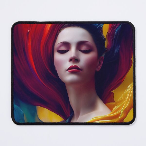 Item preview, Beautiful woman dissolving in colorful swirling paint designed and sold by Jarmo Piironen.
