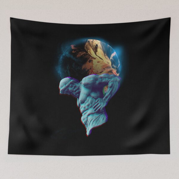 Item preview, Greek Statue Vaporwave Atlas designed and sold by PVSKI.