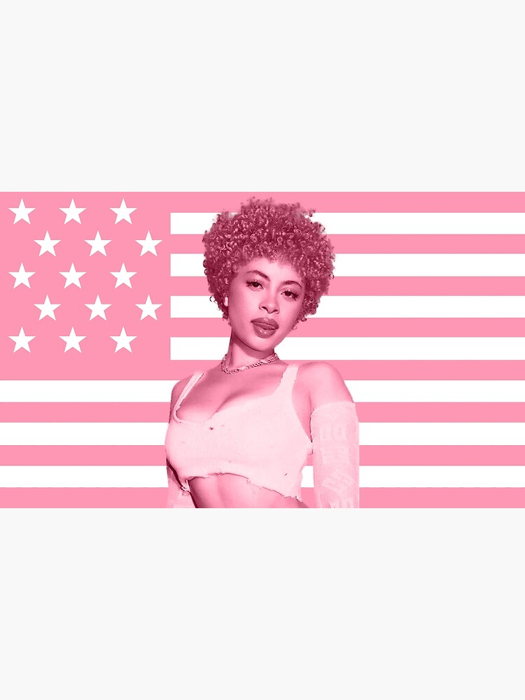 Ice Spice Pink American Flag Poster Poster Designed & Sold By Sunshine