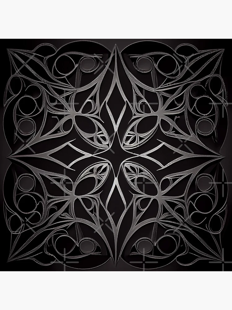 Thumbnail 3 von 3, Button, Dazzling Gothic Minimalist Pattern Digital Painting designt und verkauft von CodeAndColors.