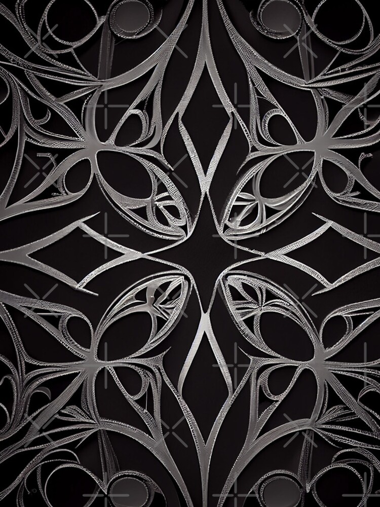 Aperçu 4 sur 4. Coque iPhone avec l'œuvre Dazzling Gothic Minimalist Pattern Digital Painting créée et vendue par CodeAndColors.