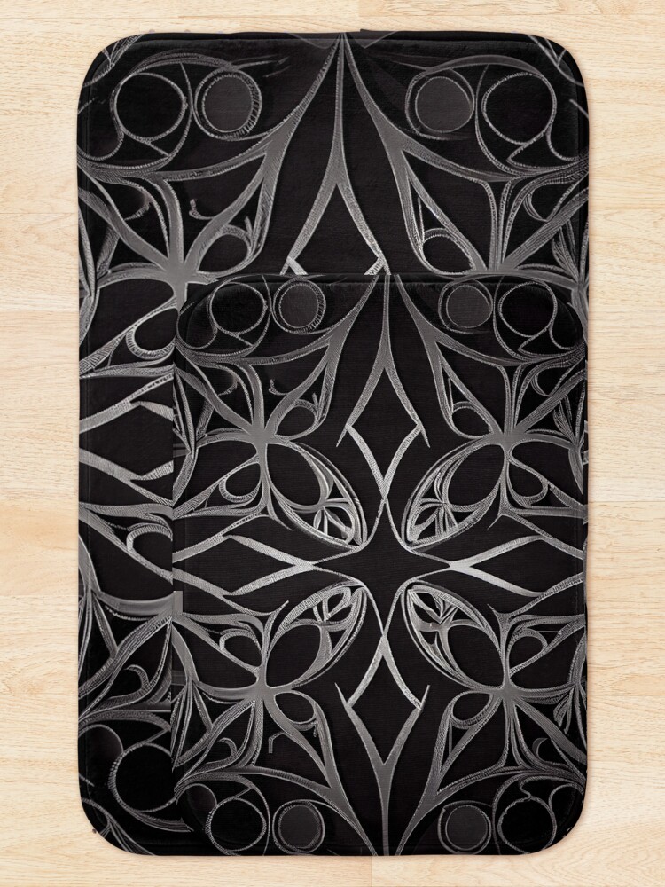 Thumbnail 5 von 6, Badematte, Dazzling Gothic Minimalist Pattern Digital Painting designt und verkauft von CodeAndColors.