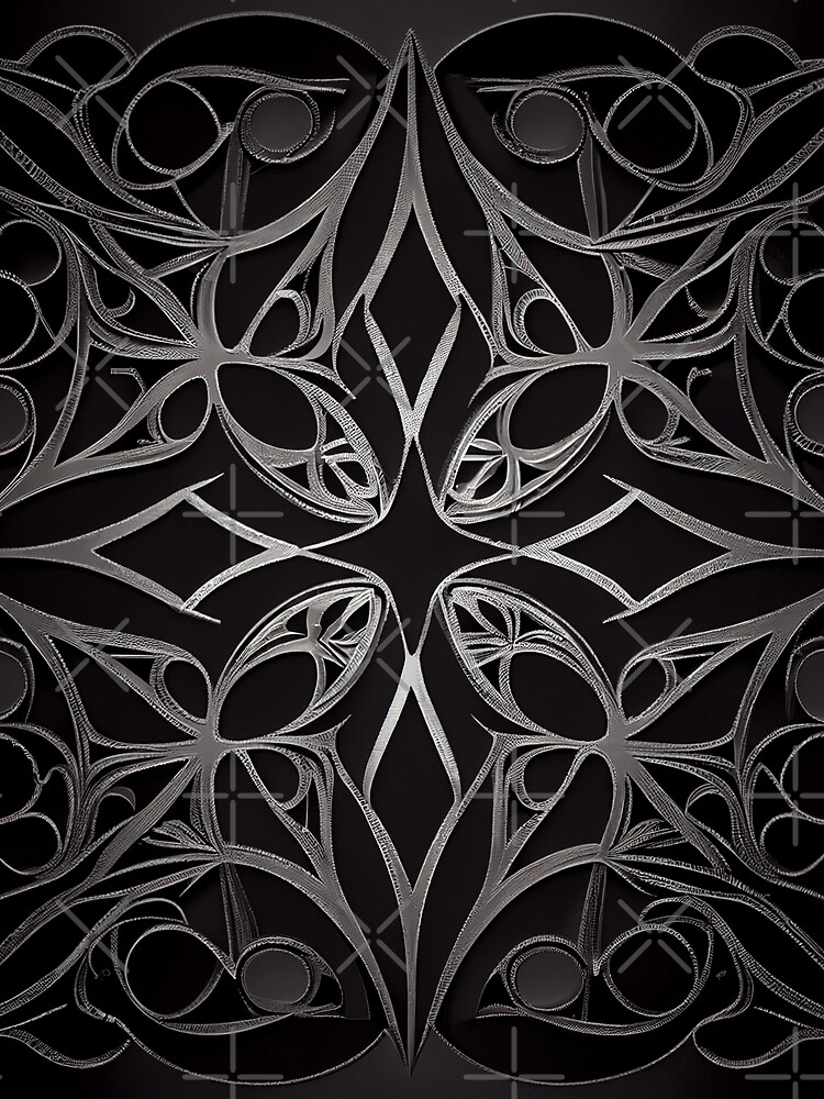 Thumbnail 3 von 3, Tuch, Dazzling Gothic Minimalist Pattern Digital Painting designt und verkauft von CodeAndColors.